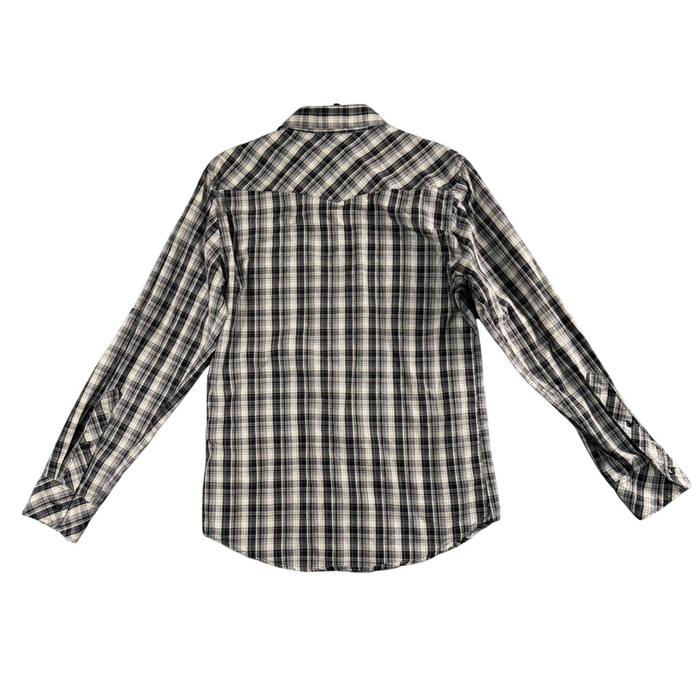 Surplus Mens Plaid Pearl‎ Snap Western Shirt Embroidered Y2K Gorpcore Utility S - Picture 4 of 7